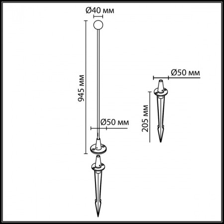 Грунтовый светильник Notte 7123/1GLA