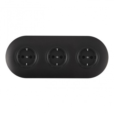 Розетка Arte Milano SET08-3-40-1x3 black