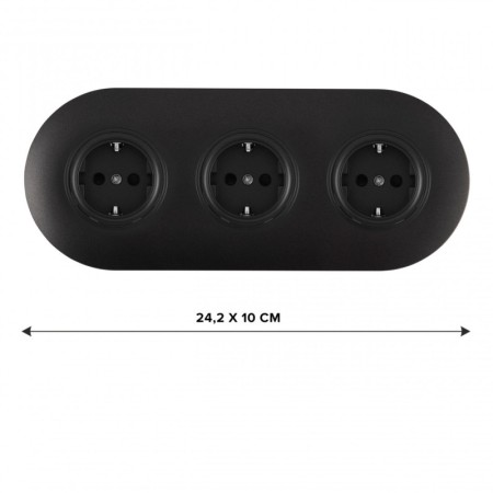 Розетка Arte Milano SET08-3-40-1x3 black