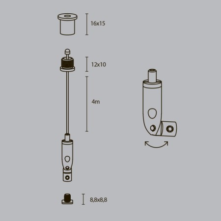 Подвесной комплект Maytoni Technical ALM-3535R-P-4M