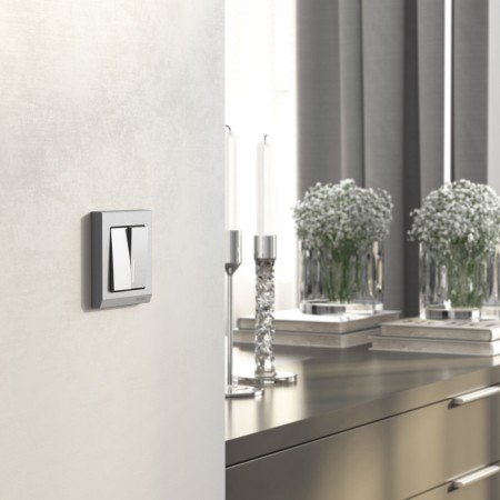 Выключатель Встраиваемые механизмы серебряный матовый W1120165