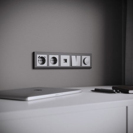 Выключатель Встраиваемые механизмы серебряный матовый W1120165