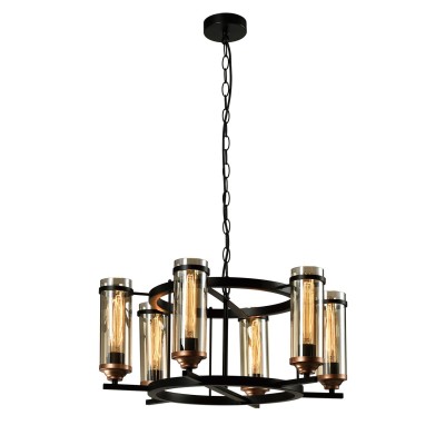 Люстра подвесная Е27 6*60W черный+бронза MD.20541-6-P-BK+AB