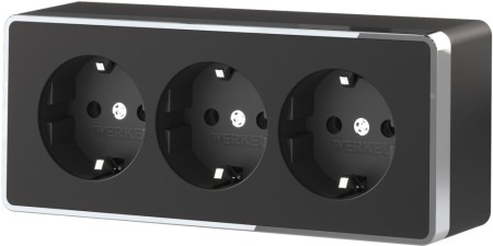 Розетка Накладные механизмы Gallant черный/хром W5073135