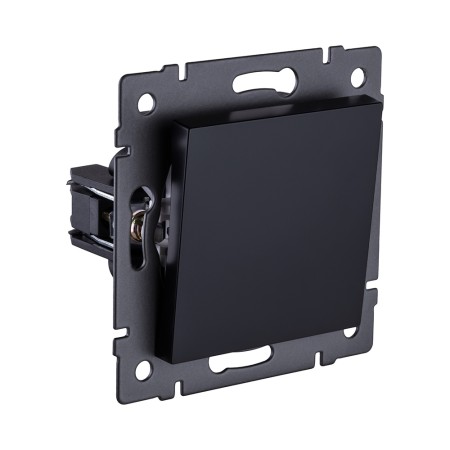 Выключатель 1-клавишный проходной 10А/250В, черный Kollinger REA-S-003BK для Aspekt, Eleganz, Reflex