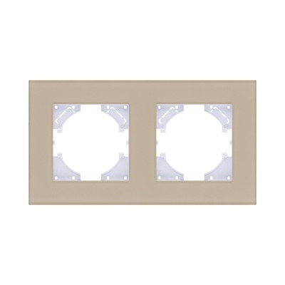 Рамка 2-постовая, стекло золотой Kollinger Reflex MG RM2GD