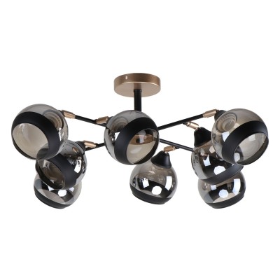 Люстра потолочная 8*60Вт Е27 MD.51848-8-S-BK+CPN