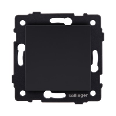Выключатель 1-клавишный проходной 10А/250В, черный матовый Kollinger REA-S-003BM для Aspekt, Eleganz, Reflex