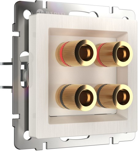 Розетка Встраиваемые механизмы перламутровый рифленый WL13-AUDIOx4