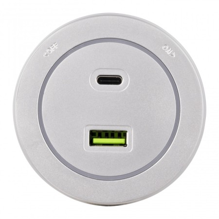 Трековая система розеток Arte Milano 399731TS/USB-Type-C Silver