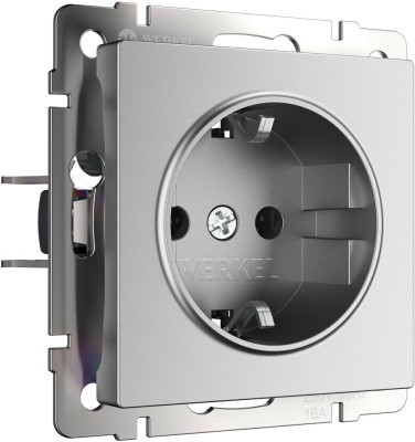 Розетка Встраиваемые механизмы серебряный матовый W1171165