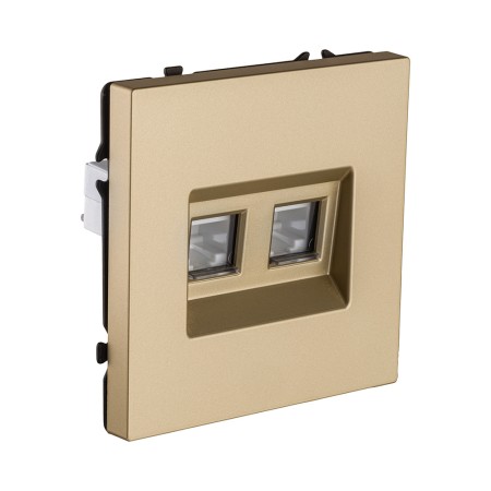 Розетка двойная Ethernet RJ45 Cat.6, золотой Kollinger Eclipse EC-018GD