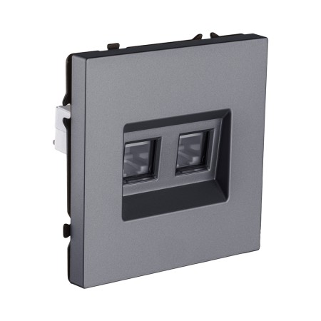 Розетка двойная Ethernet RJ45 Cat.6, серый Kollinger Eclipse EC-018GY