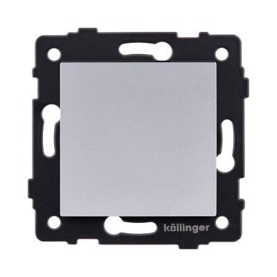 Выключатель 1-клавишный проходной 10А/250В, серый Kollinger REA-S-003GY для Aspekt, Eleganz, Reflex