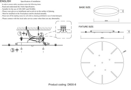База накладная Crystal Lux Потолочная база D600-8 BRASS