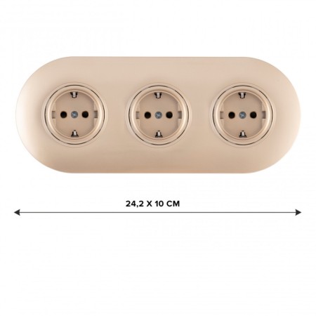 Розетка Arte Milano SET08-3-40-1x3 shampan