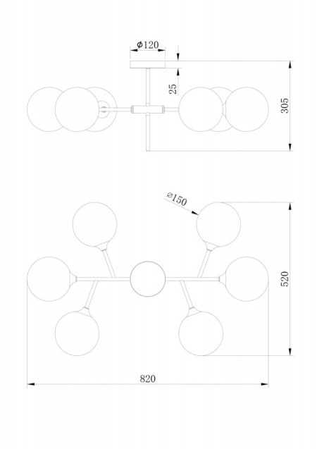 Люстра на штанге Freya FR5115PL-06BZ1