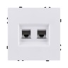 Розетка двойная Ethernet RJ45 Cat.6, белый глянцевый Kollinger Eclipse EC-018WG