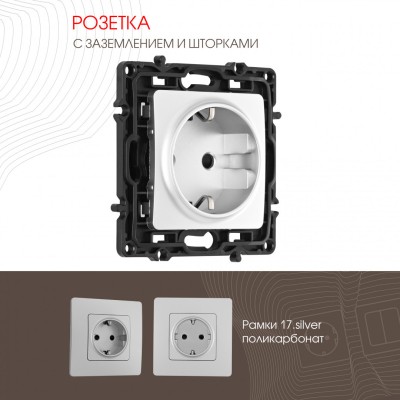 Розетка Arte Milano 217.40-1.silver