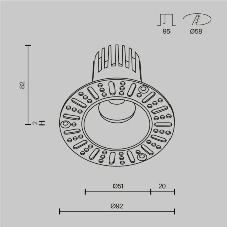 Встраиваемый светильник Maytoni Technical DL124-10W-4K-TRS-B