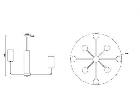 Люстра на штанге Freya FR5184PL-08BS
