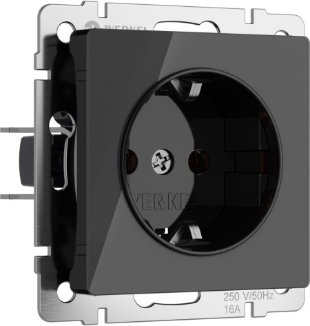 Розетка Встраиваемые механизмы черные акриловые W1171148