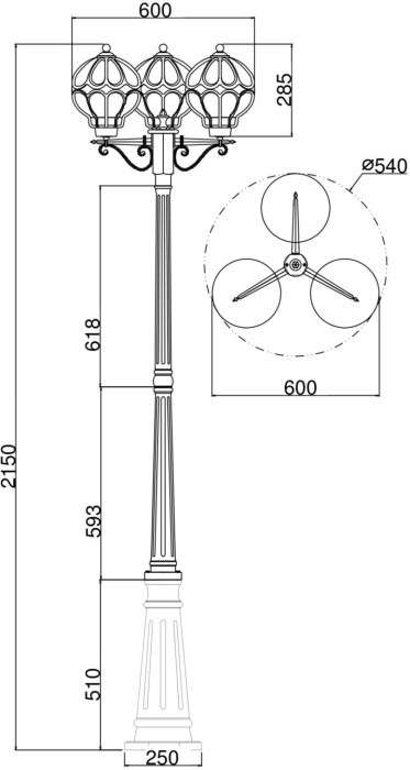 Наземный фонарь Via O023FL-03G