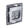 Розетка двойная Ethernet RJ45 Cat.6, серый Kollinger REA-015GY для Aspekt, Eleganz, Reflex