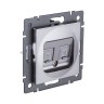 Розетка двойная Ethernet RJ45 Cat.6, серый Kollinger REA-015GY для Aspekt, Eleganz, Reflex