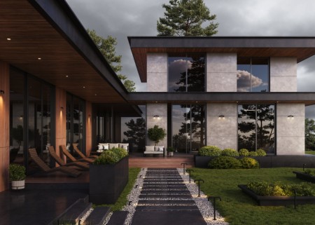 Настенный светильник уличный Sleek O477WL-L2GF3K