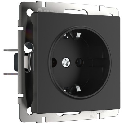 Розетка Встраиваемые механизмы черные матовый W1171108