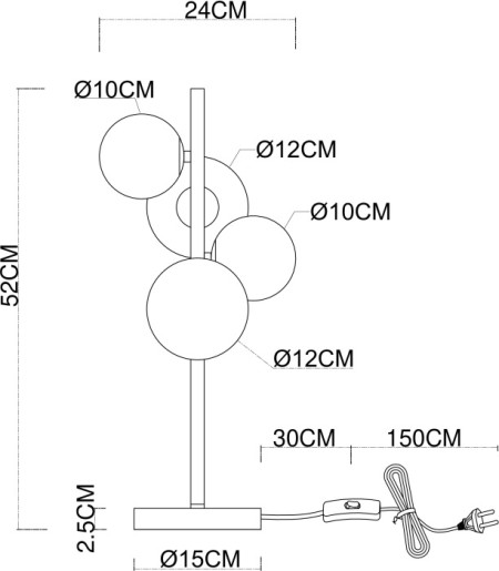 Интерьерная настольная лампа Gemini A2243LT-4BK