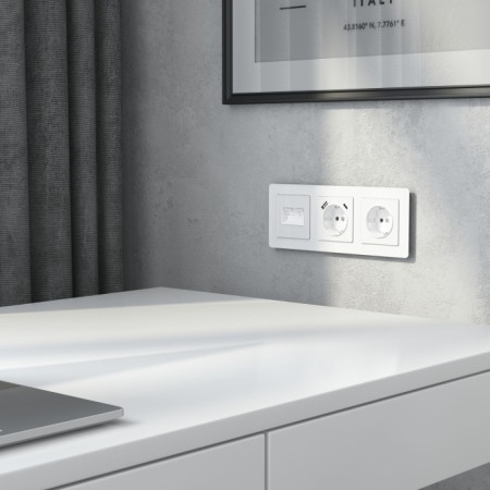 Накладка на механизм Встраиваемые механизмы белые акриловые W1191141