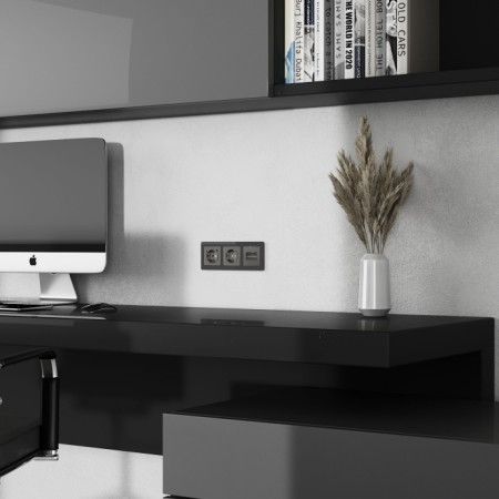 Накладка на механизм Встраиваемые механизмы графит акриловые W1191144