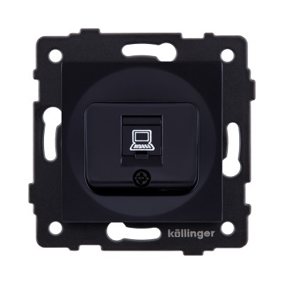 Розетка Ethernet RJ45 Cat.6, черный Kollinger REA-018BK для Aspekt, Eleganz, Reflex