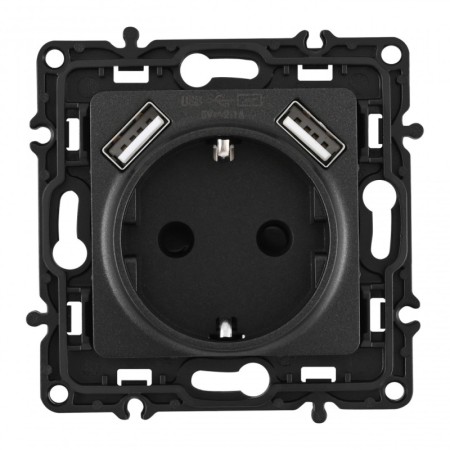 Розетка Arte Milano 217.47-1.black