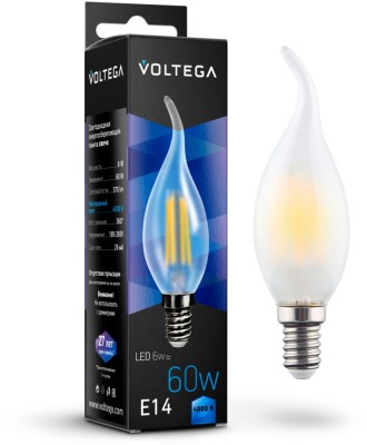 Лампочка светодиодная Candel wind matt 6W 7026