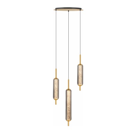 Люстра подвесная светодиодная 3*5W, 4000K, 340мм, плафон серый дым PLC-7076-340-3P-GREY