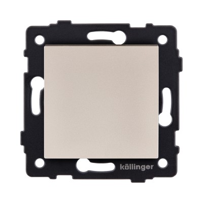 Выключатель кнопочный 1-клавишный 10А/250В, золотой Kollinger REA-S-005GD для Aspekt, Eleganz, Reflex