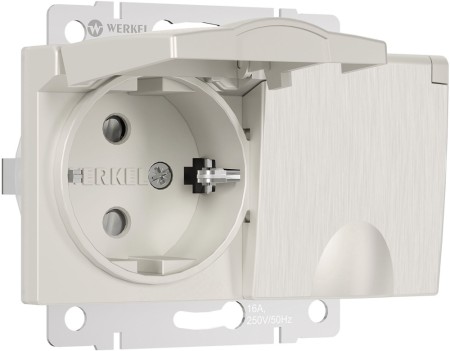 Розетка Встраиваемые механизмы перламутровый рифленый W1172213