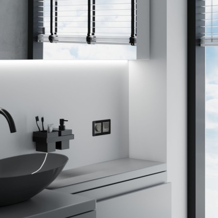 Розетка Встраиваемые механизмы графит акриловые W1171244