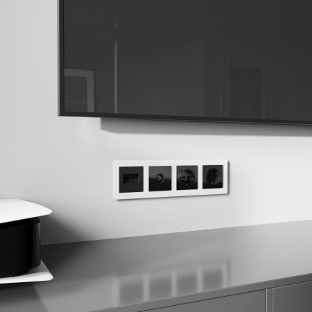 Накладка на механизм Встраиваемые механизмы черные акриловые W1191148