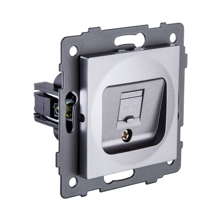 Розетка Ethernet RJ45 Cat.6, серый Kollinger REA-018GY для Aspekt, Eleganz, Reflex