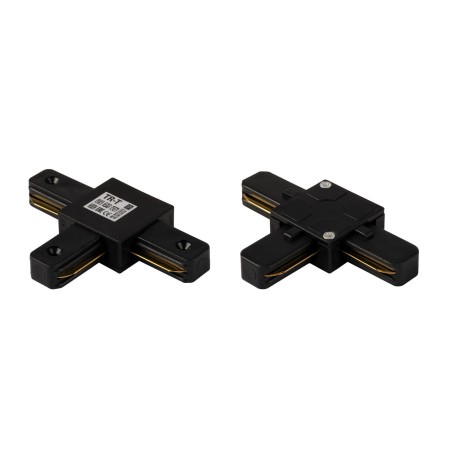 T - соединитель питания для накладного шинопровода трековой системы 1 фазный трек 10А, 220В, Черный TR-T BK