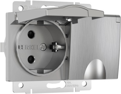 Розетка Встраиваемые механизмы серебряный рифленый W1172209