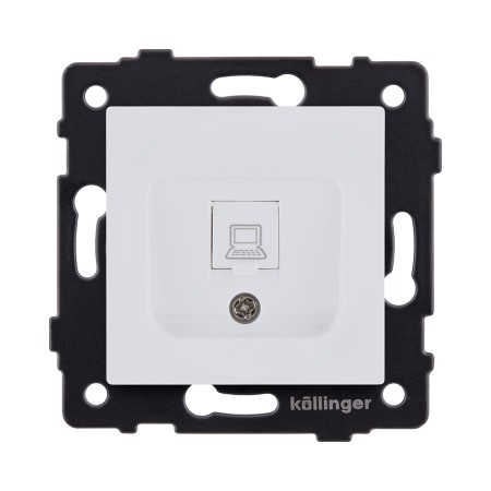 Розетка Ethernet RJ45 Cat.6, белый матовый Kollinger REA-018WM для Aspekt, Eleganz, Reflex