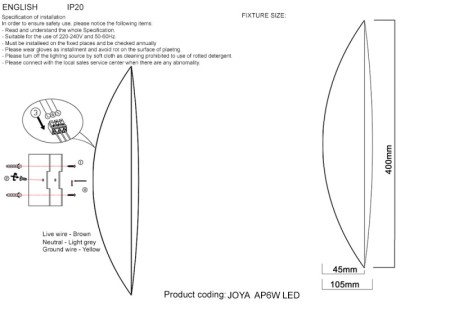 Бра Crystal Lux JOYA AP6W LED WH
