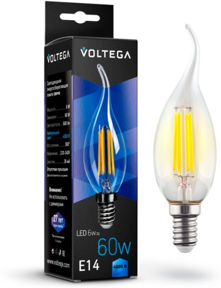 Лампочка светодиодная Candle wind 6W 7018