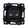 Розетка двойная Ethernet RJ45 Cat.6, черный Kollinger REA-019BK для Aspekt, Eleganz, Reflex