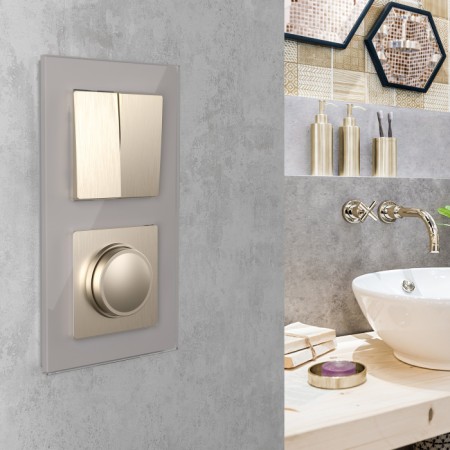 Выключатель Встраиваемые механизмы шампань рифленый W1120010